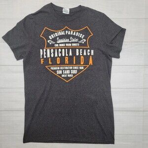 Men's Charcoal Gray Florida Pensacola Tshirt Small Casual Beach